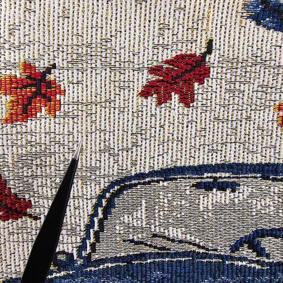 Fall Pumpkin Blue Truck Tapestry Placemats Autumn Leaves Vintage Pickup Truck - Picture 2 of 9